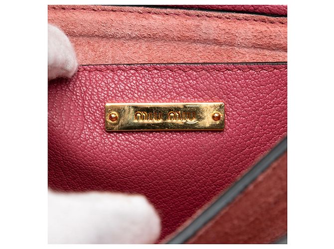 Borsa a tracolla Miu Miu in pelle di capra rossa Madras Rosso - vista 5