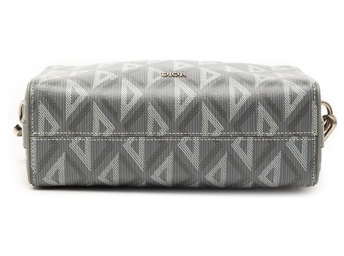 Dior Lingot 22 Tasche aus CD Diamond beschichtetem Canvas in Grau Braun - Ansicht 3