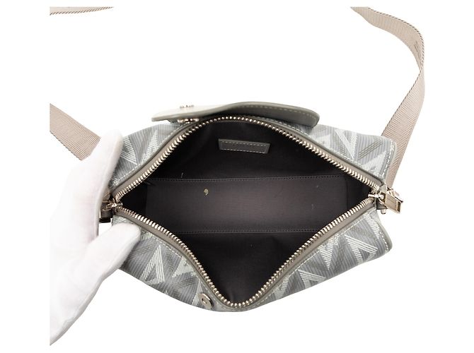 Dior Lingot 22 Tasche aus CD Diamond beschichtetem Canvas in Grau Braun - Ansicht 4
