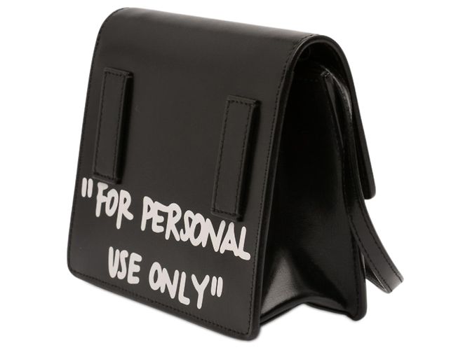 Off White Borsa Jitney 0.7 in pelle di vitello laccata nera Off-White con interno in cashmere Nero - vista 2