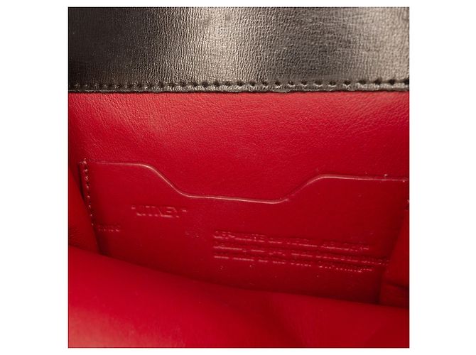 Off White Borsa Jitney 0.7 in pelle di vitello laccata nera Off-White con interno in cashmere Nero - vista 5