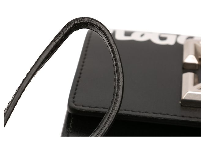 Off White Borsa Jitney 0.7 in pelle di vitello laccata nera Off-White con interno in cashmere Nero - vista 8