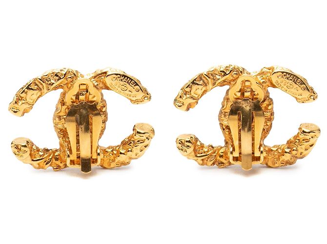 Orecchini Chanel Gold CC placcati oro Lava Clip On D'oro - vista 2