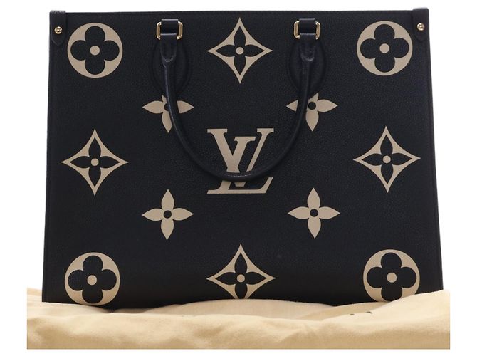 Louis Vuitton Black Bicolor Monogram Empreinte Giant Onthego MM Nero - vista 15