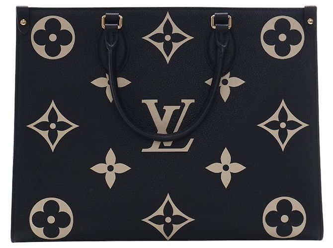 Louis Vuitton Black Bicolor Monogram Empreinte Giant Onthego MM Nero - vista 4