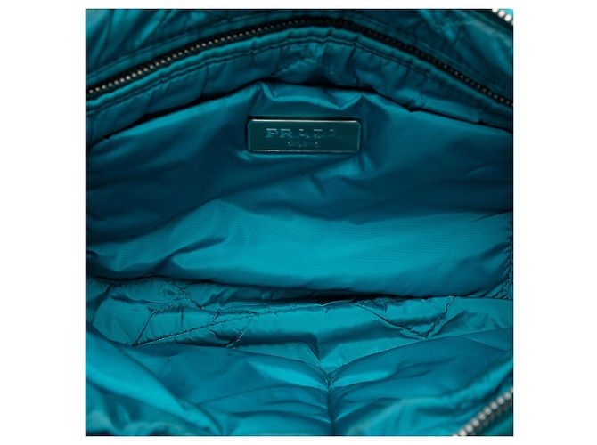 Clutch Bomber Tessuto blu Prada Turchese - vista 4