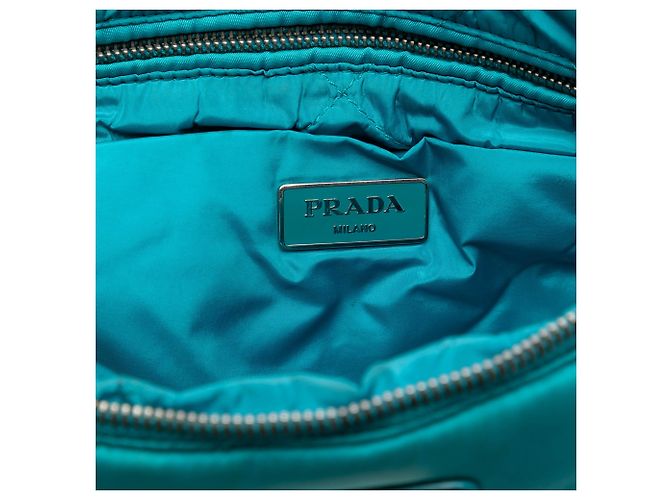 Clutch Bomber Tessuto blu Prada Turchese - vista 5