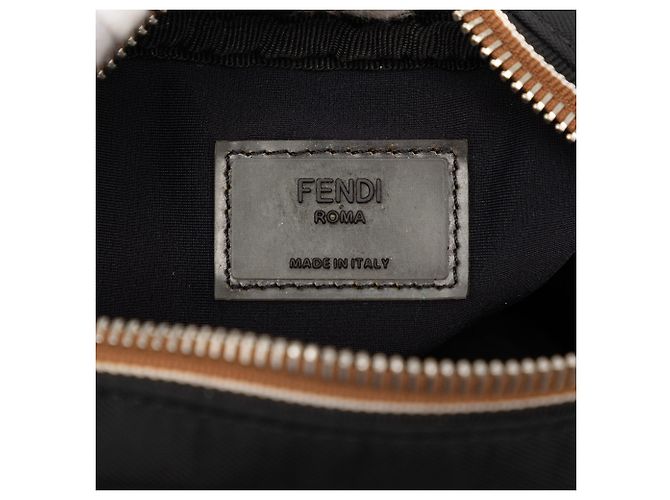 Borsa a tracolla Fendi Black Small Pequin Nylon Roma Amor Nero - vista 5