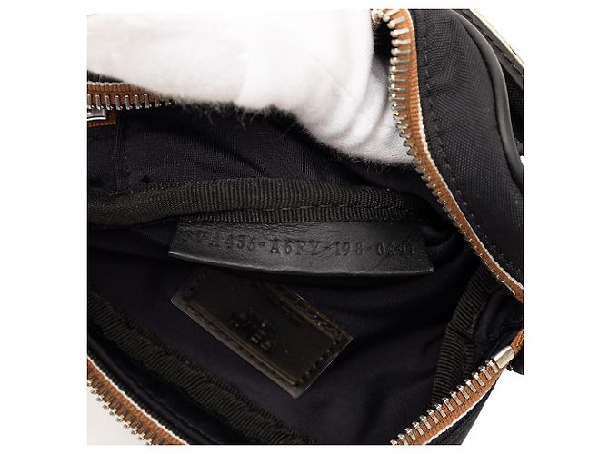 Borsa a tracolla Fendi Black Small Pequin Nylon Roma Amor Nero - vista 6