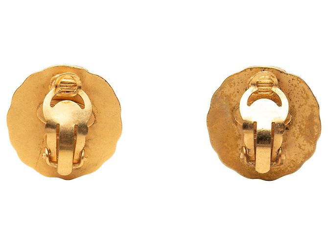 Orecchini a clip rotondi Chanel Gold CC placcati oro D'oro - vista 2