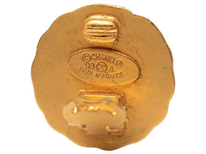 Orecchini a clip rotondi Chanel Gold CC placcati oro D'oro - vista 3
