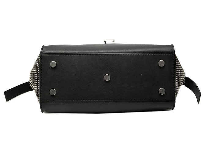 Borsa cabas Saint Laurent Downtown in pelle nera con borchie e monogramma Nero - vista 3