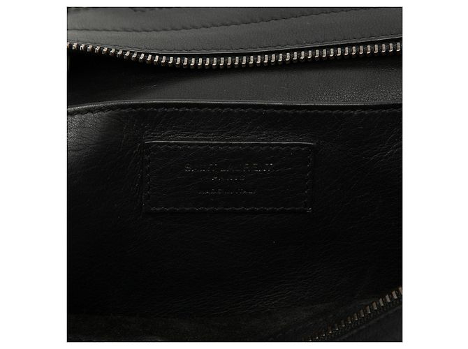 Borsa cabas Saint Laurent Downtown in pelle nera con borchie e monogramma Nero - vista 5