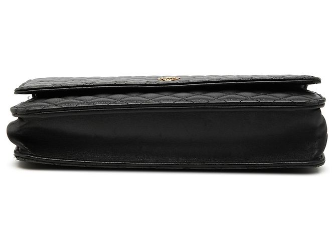 Chanel Black gestepptes Lammleder Crest Wallet On Chain Schwarz - Ansicht 3