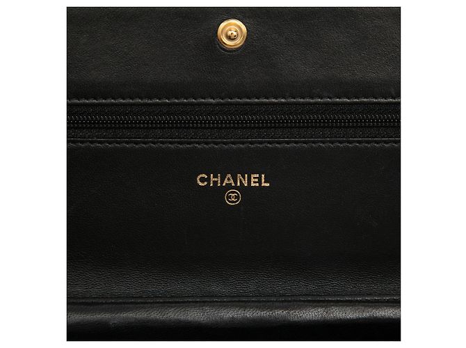 Chanel Black gestepptes Lammleder Crest Wallet On Chain Schwarz - Ansicht 5