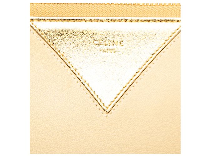 Céline Clutch Coeur in agnello bicolore beige Celine - vista 5