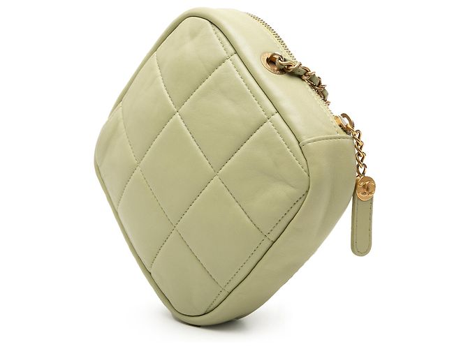 Pochette Chanel Green CC en agneau matelassé avec chaîne Vert - vue 2