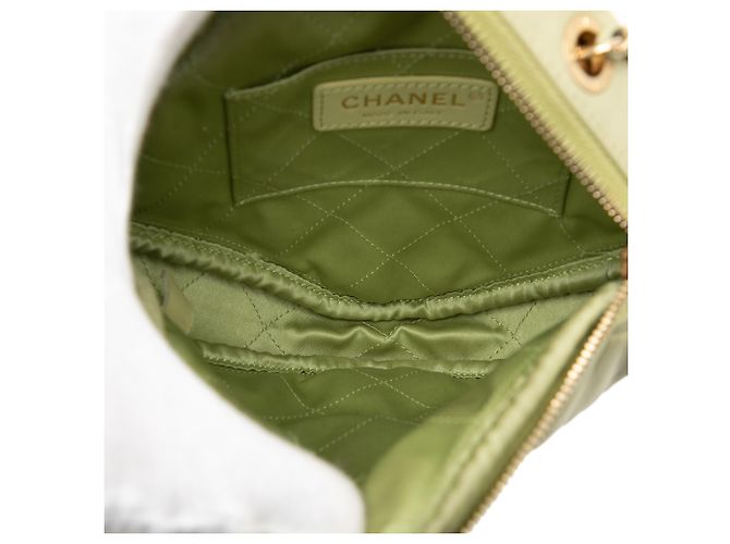 Pochette Chanel Green CC en agneau matelassé avec chaîne Vert - vue 4