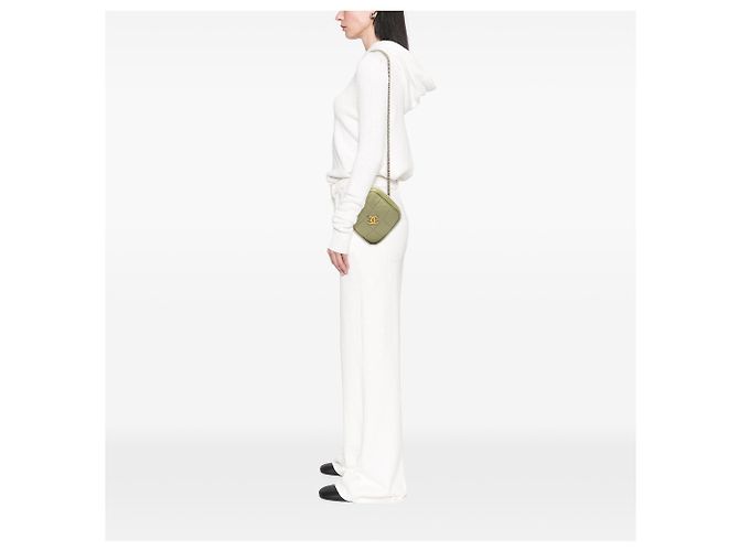 Pochette Chanel Green CC en agneau matelassé avec chaîne Vert - vue 7