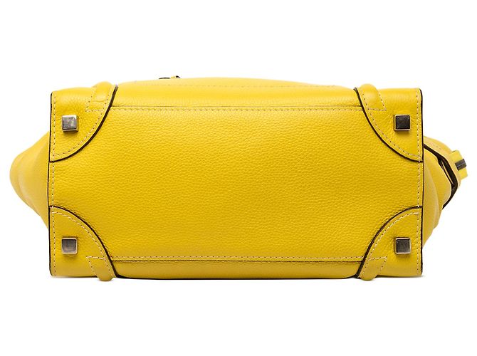 Céline Celine Yellow Micro Drummed Calfskin Luggage Tote Gelb - Ansicht 3
