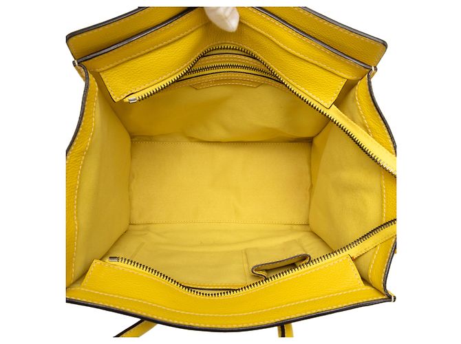Céline Celine Yellow Micro Drummed Calfskin Luggage Tote Gelb - Ansicht 4