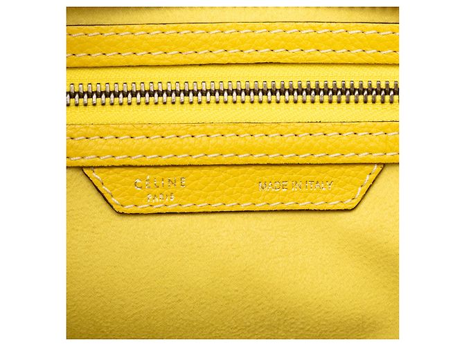 Céline Celine Yellow Micro Drummed Calfskin Luggage Tote Gelb - Ansicht 5
