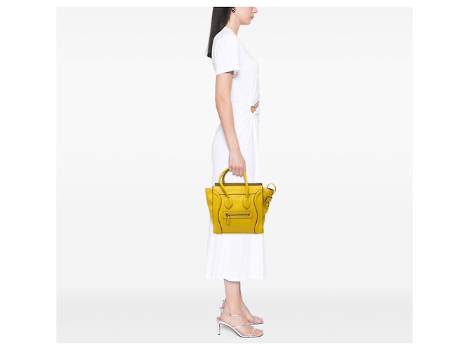 Céline Celine Yellow Micro Drummed Calfskin Luggage Tote Gelb - Ansicht 7
