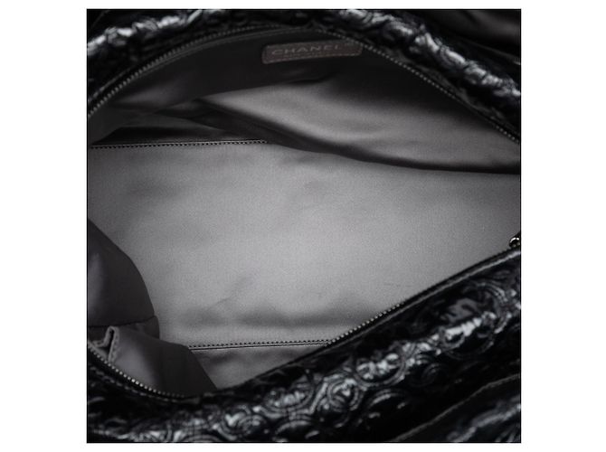Chanel Black Quilted Vinyl Rock in Moscow Tote Schwarz - Ansicht 4