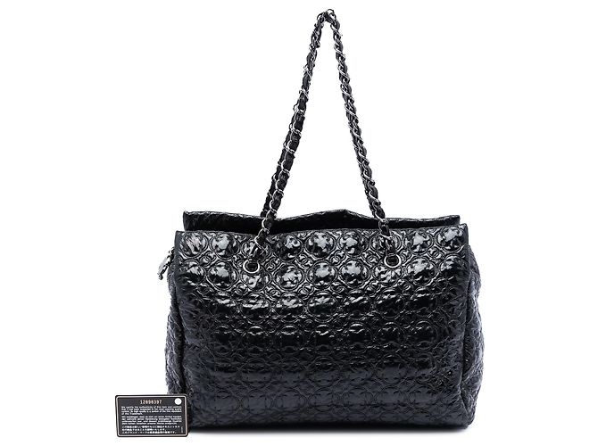 Chanel Black Quilted Vinyl Rock in Moscow Tote Schwarz - Ansicht 8