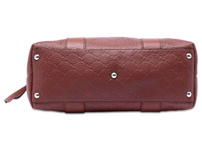 Tote Gucci Red Guccissima Tender Bamboo Bar Rosso Bordò - vista 3