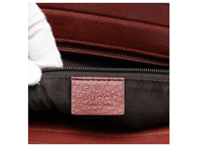 Tote Gucci Red Guccissima Tender Bamboo Bar Rosso Bordò - vista 5