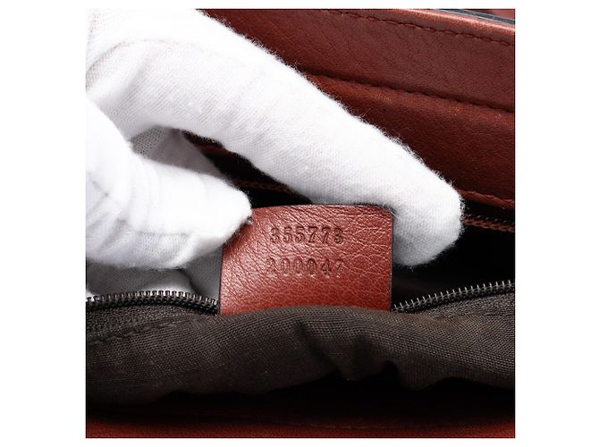 Tote Gucci Red Guccissima Tender Bamboo Bar Rosso Bordò - vista 6
