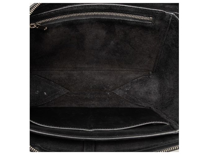 Céline Clutch de couro preto com aba sanfonada e corrente Celine - vista 4