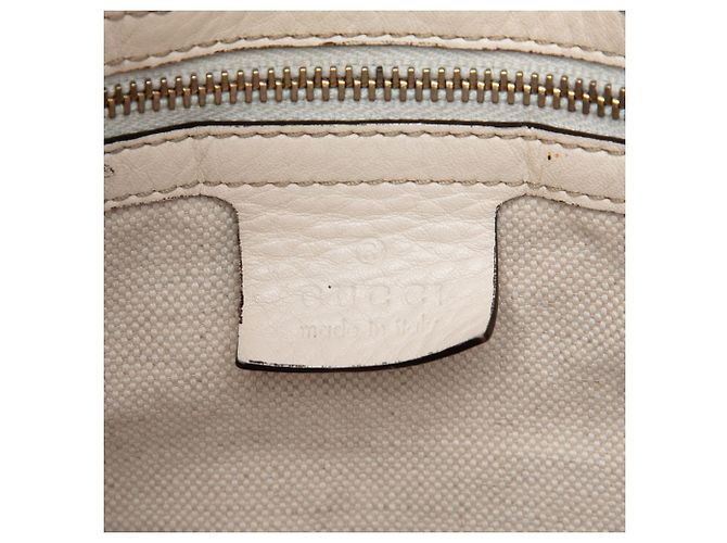 Gucci White Medium Pebbled Calfskin Web Heritage Schultertasche Weiß - Ansicht 5