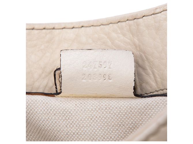 Gucci White Medium Pebbled Calfskin Web Heritage Schultertasche Weiß - Ansicht 6
