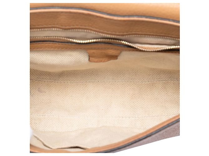 Gucci Borsa a tracolla Soho Chain Flap in pelle di vitello marrone Medium - vista 4
