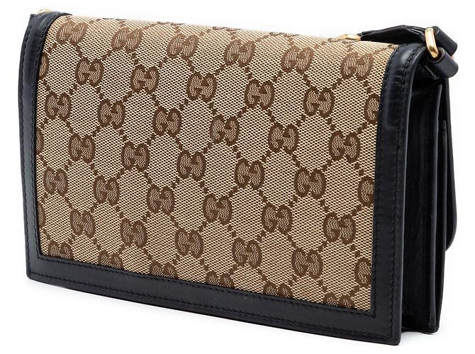 Portafoglio Lady Web con tracolla in tela GG beige Gucci - vista 2