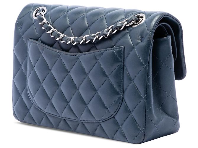Chanel Blue Small Classic Lambskin Double Flap Blu scuro - vista 2
