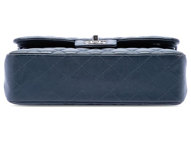 Chanel Blue Small Classic Lambskin Double Flap Blu scuro - vista 3