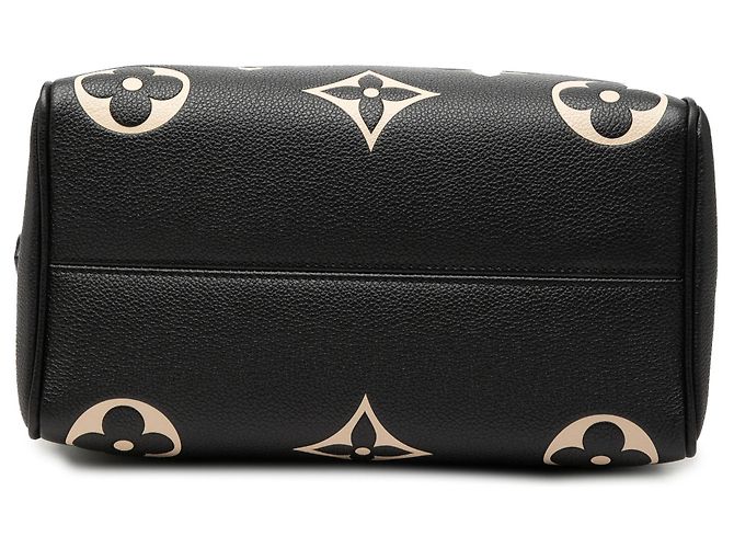 Louis Vuitton Black Bicolor Monogram Empreinte Giant Speedy Bandouliere 25 Nero - vista 3