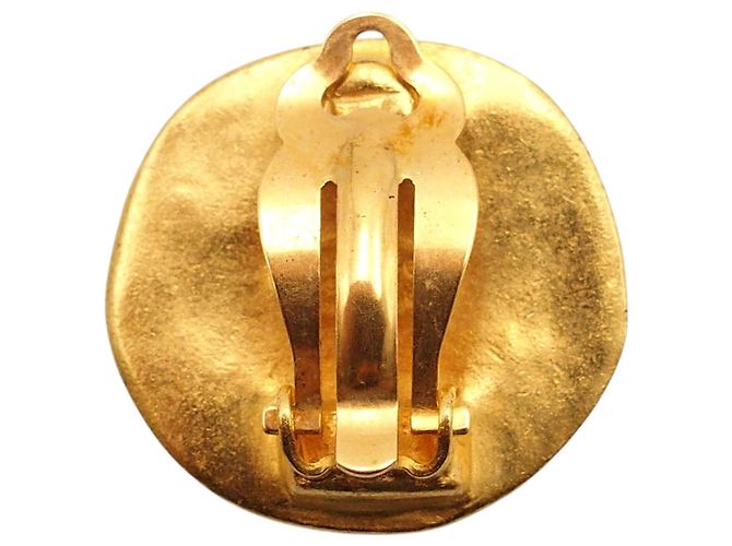 Orecchini Chanel Gold CC placcati oro tondi con clip D'oro - vista 4