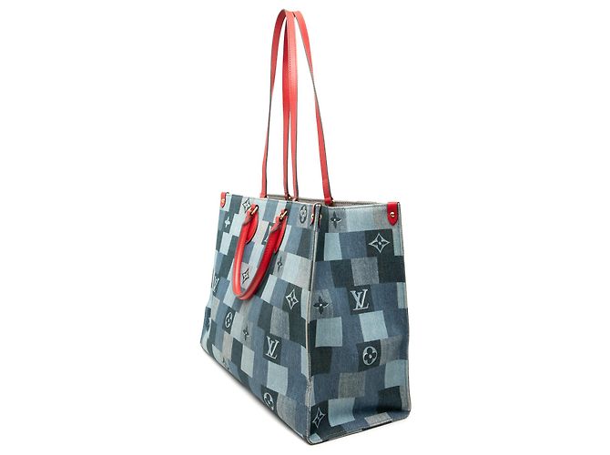 Louis Vuitton Blue Monogram Denim Onthego GM - vista 2