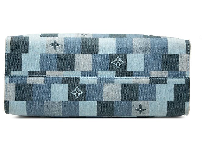 Louis Vuitton Blue Monogram Denim Onthego GM - vista 3