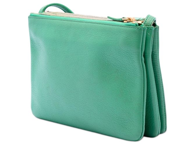 Céline Celine Green Small Lambskin Trio Crossbody Verde Verde chiaro - vista 2