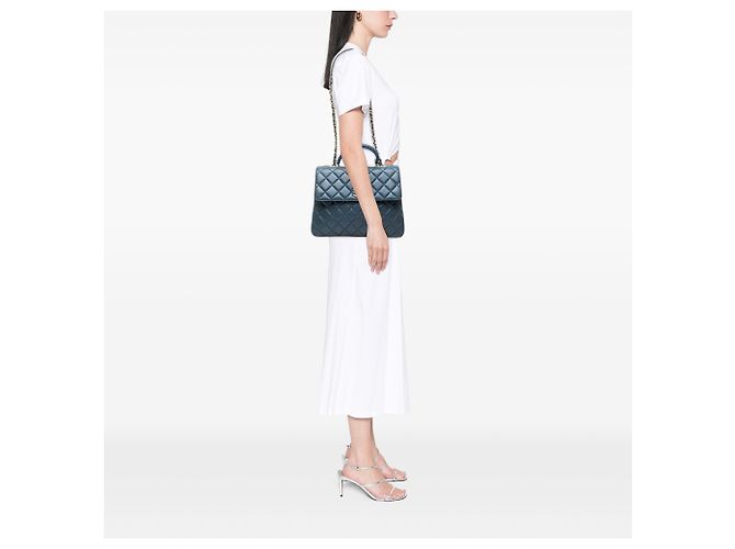Chanel Blue Large Lambskin Trendy CC Top Handle Flap Azul - vista 7