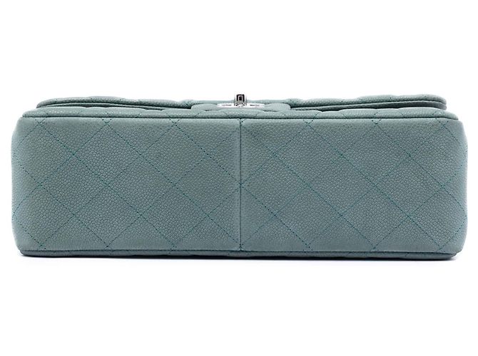 Chanel Blue Jumbo Classic Iridescent Caviar Double Flap Turchese - vista 3