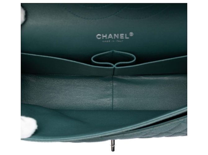 Chanel Blue Jumbo Classic Iridescent Caviar Double Flap Turchese - vista 4