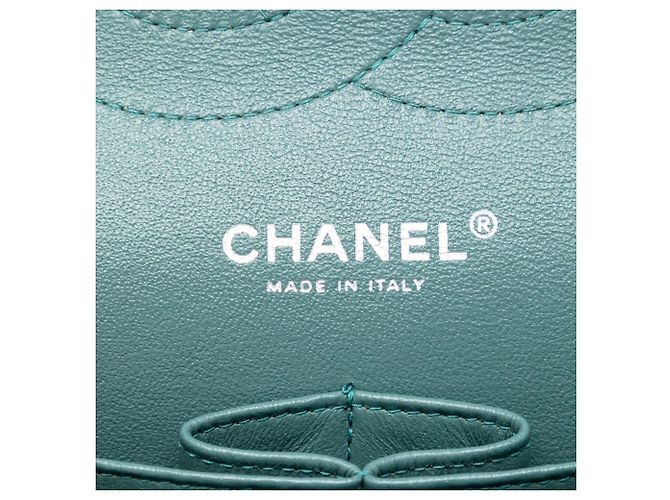 Chanel Blue Jumbo Classic Iridescent Caviar Double Flap Turchese - vista 5