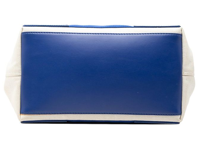 Balenciaga Tote Cabas S in tela bianca navy Bianco Bianco sporco - vista 3