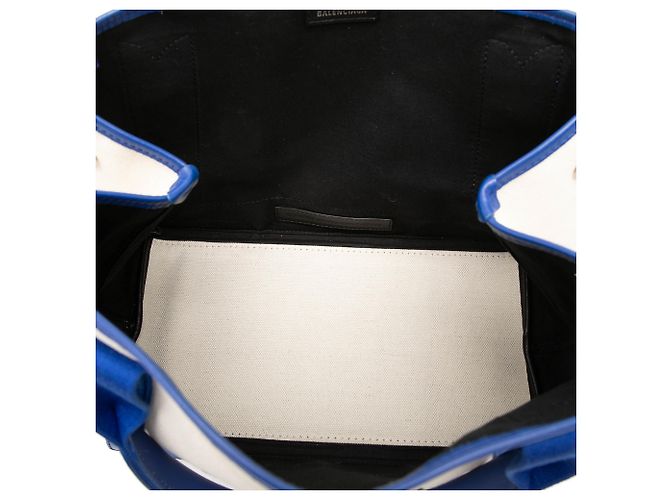 Balenciaga Tote Cabas S in tela bianca navy Bianco Bianco sporco - vista 4